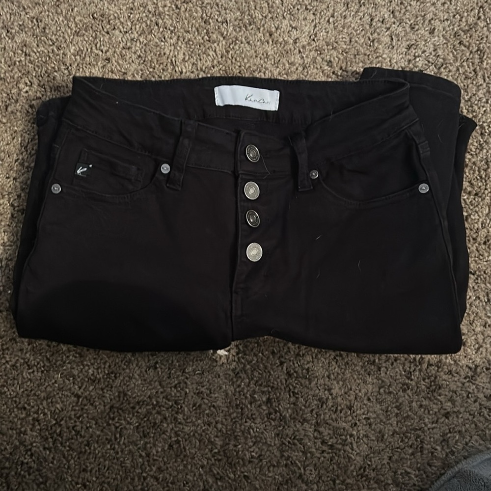 Kancan Stylish Black Distressed Jeans
